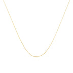 Solid 10K Yellow Gold 0.5mm Slim and Dainty Unisex 18" Rope Chain Necklace