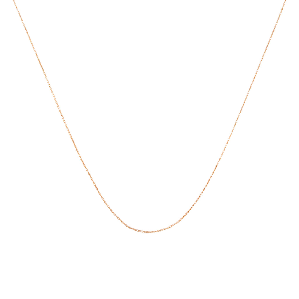 Solid 10K Yellow Gold 0.5mm Slim and Dainty Unisex 18" Rope Chain Necklace