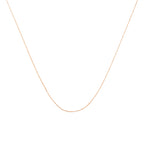 Solid 10K Yellow Gold 0.5mm Slim and Dainty Unisex 18" Rope Chain Necklace