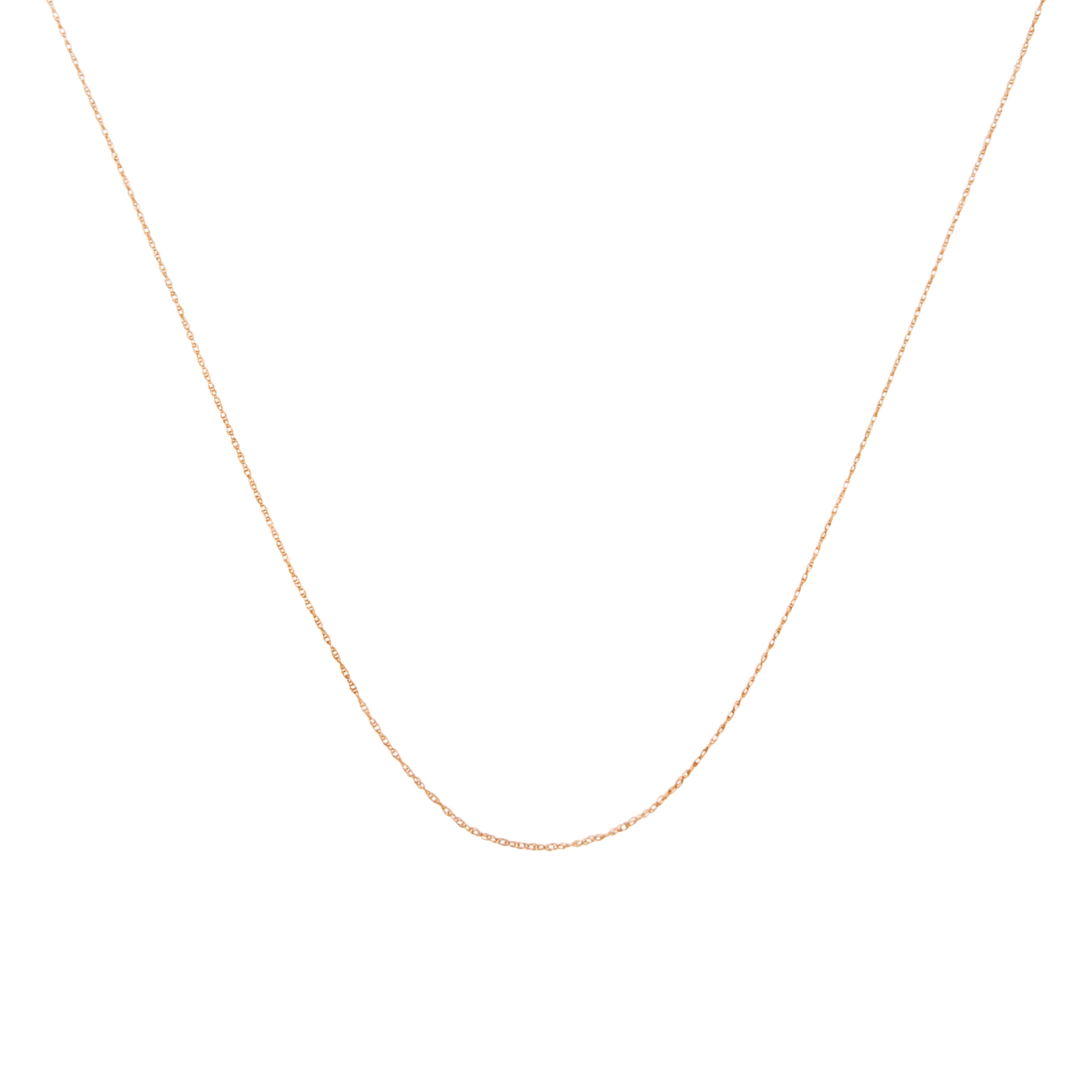Solid 10K Yellow Gold 0.5mm Slim and Dainty Unisex 18" Rope Chain Necklace