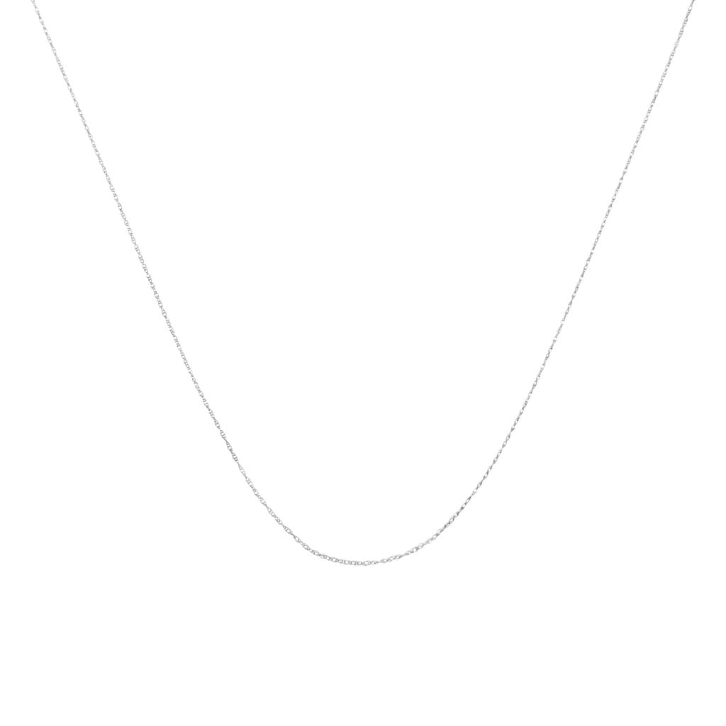 Solid 10K Yellow Gold 0.5mm Slim and Dainty Unisex 18" Rope Chain Necklace