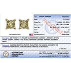 IGI Certified 14K Yellow Gold 1/4 Carat Total Weight Princess-Cut Diamond Solitaire Stud Earrings