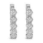 14K Gold 1/2 Cttw Diamond Earring Zig-Zagging Geometric Hoop Earrings (G-H Color, SI1-SI2)