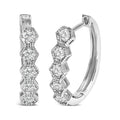 14K Gold 1/2 Cttw Diamond Zig-Zagging Geometric Hoop Earrings (G-H Color, SI1-SI2)