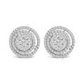 14K Gold 1 3/8 Cttw Diamond Cluster and Double Halo Stud Earrings (G-H Color, SI1-SI2 Clarity)