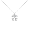 14K White Gold 5/8 Cttw Diamond 4 Leaf Floral Pendant Necklace (H-I Color, I1-I2 Clarity) - 18" Inches
