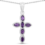 0.90 Carat Genuine Amethyst .925 Sterling Silver Pendant