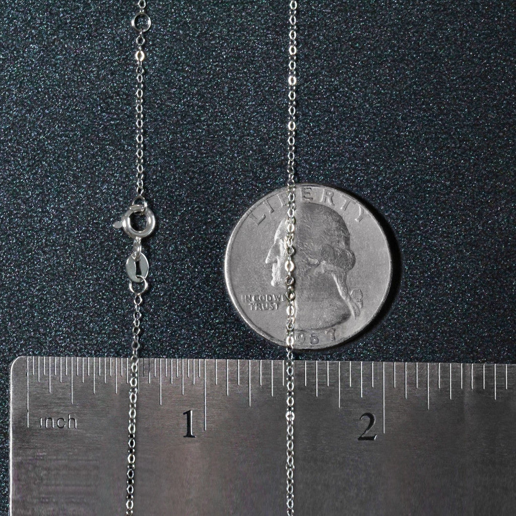Double Extendable Flat Chain in 14k White Gold (1.2mm)