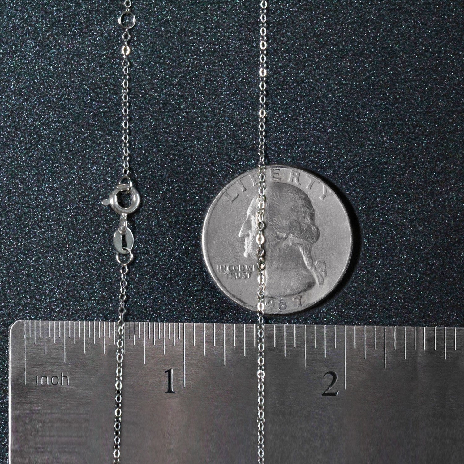 Double Extendable Flat Chain in 14k White Gold (1.2mm)