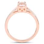0.70 Carat Genuine Morganite .925 Sterling Silver Ring
