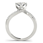 14k White Gold Spiral Design Pronged Diamond Engagement Ring (1 1/8 ct. tw.)