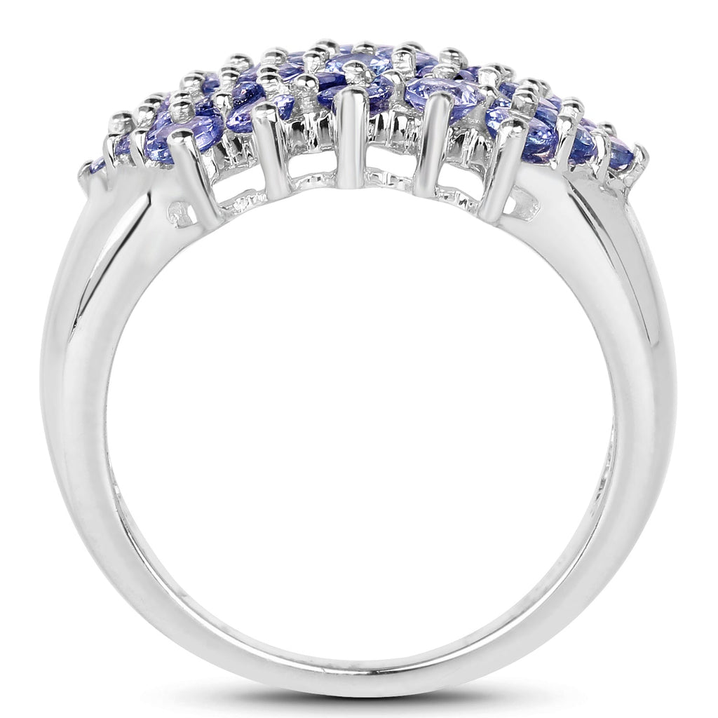 2.03 Carat Genuine Tanzanite .925 Sterling Silver Ring