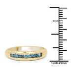 14K Yellow Gold Plated 0.35 Carat Genuine Blue Diamond .925 Sterling Silver Ring