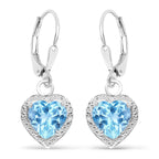 4.20 Carat Genuine Swiss Blue Topaz .925 Sterling Silver Earrings