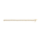 10K Yellow Gold 3 cttw Round-Cut Diamond Spiral Link 7.50" Bracelet (I-J Color, I1-I2 Clarity)