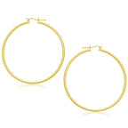 14k Yellow Gold Polished Hoop Earrings (55 mm)