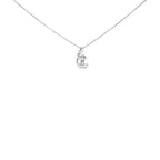 10K White Gold 1/10 Cttw Diamond Solitaire Spiral 18" Pendant Necklace (I-J Color, I2-I3 Clarity)