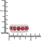 3.24 Carat Genuine Ruby and White Diamond 14K Yellow Gold Ring