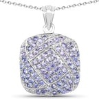 2.73 Carat Genuine Tanzanite .925 Sterling Silver Pendant
