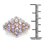 14K Yellow Gold Plated 1.60 Carat Genuine Tanzanite .925 Sterling Silver Ring