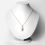 0.52 Carat Genuine Morganite and White Topaz .925 Sterling Silver Pendant
