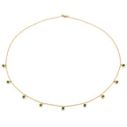 0.90 Carat Genuine Zambian Emerald 10K Yellow Gold Necklace