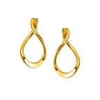 14k Yellow Gold Polished Teardrop Earrings