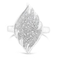 .925 Sterling Silver ¾ Cttw Round and Baguette Cut Diamond Stair-Stepped Cluster Waterfall Cocktail Ring (I-J Color, I2-I3 Clarity) - Size 6