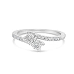 10K White Gold 1/4 Cttw Two-Stone Diamond Bypass Engagement Ring