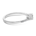 10K White Gold 1/4 Cttw Two-Stone Diamond Bypass Engagement Ring