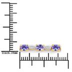 1.56 Carat Genuine Tanzanite and White Diamond .925 Sterling Silver Bracelet