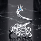 925 Sterling Silver Plated Platinum Pavé Setting CZ Ring for Women