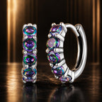 925 Sterling Silver Earrings with Pavé Setting CZ in Oxidized Finish for Women