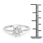 0.18 Carat Genuine White Diamond 14K White Gold Ring (E-F-G Color, SI Clarity)