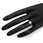 0.18 Carat Genuine White Diamond 14K White Gold Ring (E-F-G Color, SI Clarity)