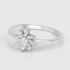 0.18 Carat Genuine White Diamond 14K White Gold Ring (E-F-G Color, SI Clarity)
