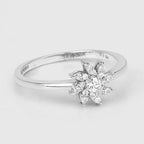 0.18 Carat Genuine White Diamond 14K White Gold Ring (E-F-G Color, SI Clarity)