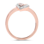 0.29 Carat Genuine White Diamond 14K Rose Gold Ring (E-F Color, SI1-SI2 Clarity)