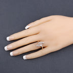 0.29 Carat Genuine White Diamond 14K Rose Gold Ring (E-F Color, SI1-SI2 Clarity)