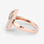 0.29 Carat Genuine White Diamond 14K Rose Gold Ring (E-F Color, SI1-SI2 Clarity)