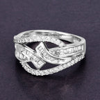 0.72 Carat Genuine White Diamond 14K White Gold Ring (E-F-G Color, VS-SI Clarity)