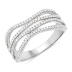 0.46 Carat Genuine White Diamond 14K White Gold Ring (F-G Color, SI Clarity)