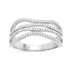 0.46 Carat Genuine White Diamond 14K White Gold Ring (F-G Color, SI Clarity)
