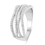 0.46 Carat Genuine White Diamond 14K White Gold Ring (F-G Color, SI Clarity)