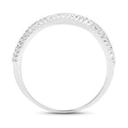 0.46 Carat Genuine White Diamond 14K White Gold Ring (F-G Color, SI Clarity)