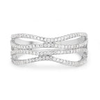 0.46 Carat Genuine White Diamond 14K White Gold Ring (F-G Color, SI Clarity)