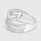 0.46 Carat Genuine White Diamond 14K White Gold Ring (F-G Color, SI Clarity)