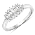 0.37 Carat Genuine White Diamond 14K White Gold Ring (E-F Color, VS-SI Clarity)
