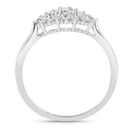 0.37 Carat Genuine White Diamond 14K White Gold Ring (E-F Color, VS-SI Clarity)