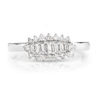 0.37 Carat Genuine White Diamond 14K White Gold Ring (E-F Color, VS-SI Clarity)